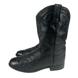 Dan Post Black Genuine Full Quill Ostrich Cowboy Western Boots Wmn 9.5M Exotic